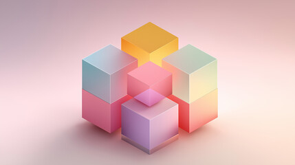 Obraz premium isometric geometric blocks wallpaper, modern 3d abstract structure background