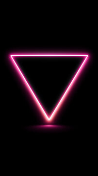 neon triangle outline on black background, geometric minimal amoled wallpaper