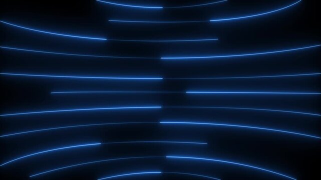 Neon lights blinking lines moving animation. Seamless loop animation of glowing neon line. 4k animation Horizontal glowing colorful neon line animation - 4k black background icon animation