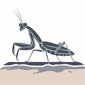 Stylized Praying Mantis Silhouette