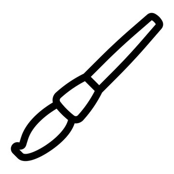 Chinese Calligraphy Brush Outline Icon, Stroke Ink