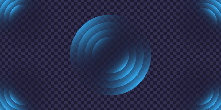 Sound wave. Signal concentric circle. Round light effect. Wifi range. Radio station signal. Water ripple with circle waves. A place or a painful point. Radar screen. Vector effect.