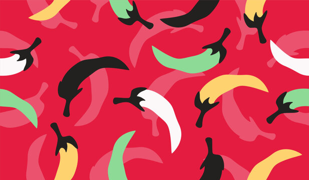 Cute spicy chili pattern background vector design