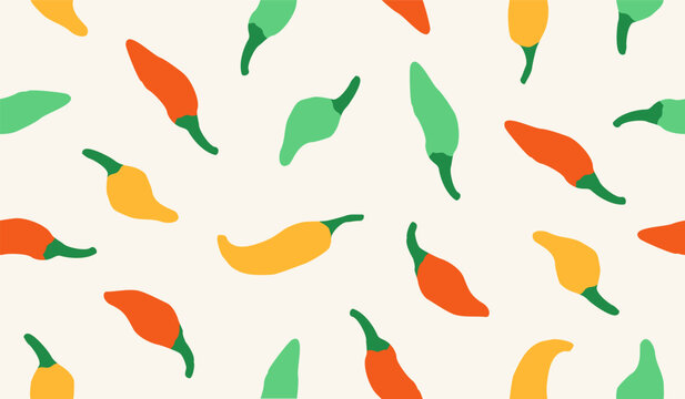 Cute spicy chili pattern background vector design