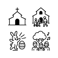 Fototapeta premium Vector illustration abstract design creative scalable graphics modern digital artwork geometric flat minimal colorful Easter church community image