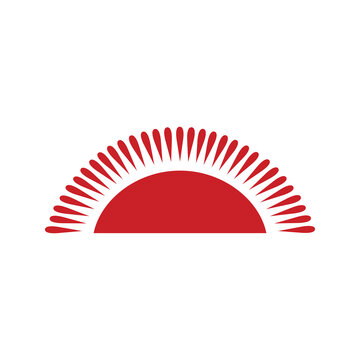 A high-quality vector of the Malawian rising sun emblem. This iconic red half-sun with radiating rays symbolizes independence, progress, and the vibrant heritage of the Republic of Malawi.