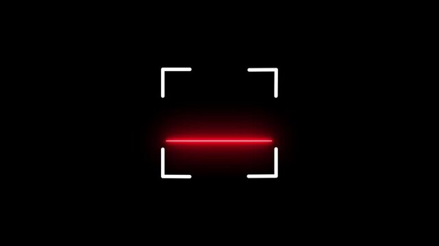 scanner icon animation isolated scanner neon shine icon animation .fingerprint biometric scanning animation. Biometric scanning animation showing neon fingerprint -4k black background icon animation