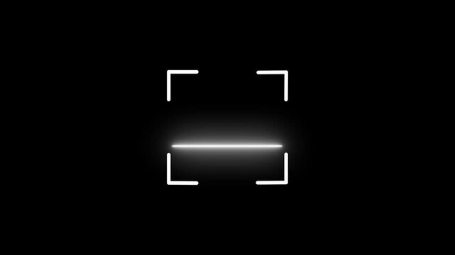scanner icon animation isolated scanner neon shine icon animation .fingerprint biometric scanning animation. Biometric scanning animation showing neon fingerprint -4k black background icon animation