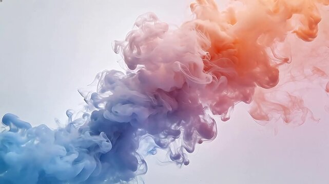 Colorful smoke patterns on white background