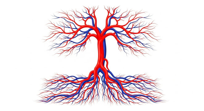 Colorful illustration of human lungs.