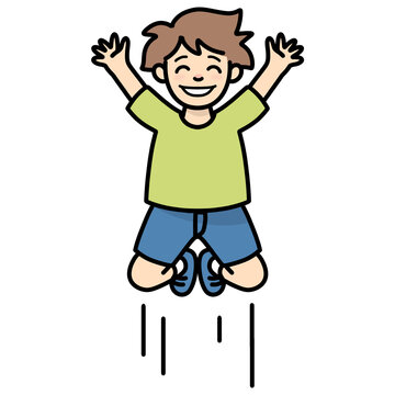 cartoon illustration of a boy jumping 