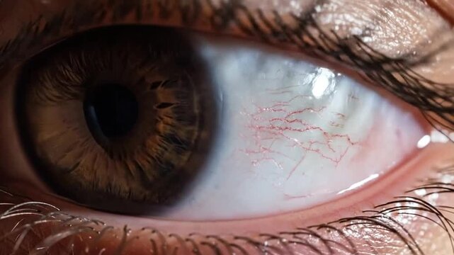 Extreme macro close up of a detailed human brown eye