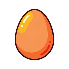 Fototapeta premium Simple brown egg illustration with highlights.