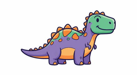 Fototapeta premium Cute Cartoon Dinosaur Illustration.