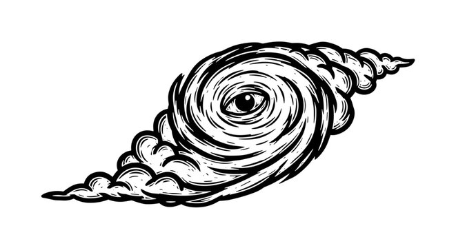 Vector Pinocut A swirling eye of the storm with cloud around.