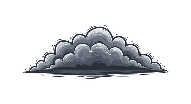 Vector Pinocut A stylized drawing of a dark cloud.