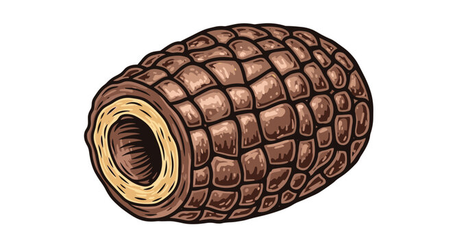 Vector Pinocut An illustrated log of wood or wood texture.