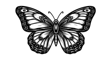 Fototapeta premium Vector Pinocut Intricate illustration of butterfly wings displaying delicate patterns.
