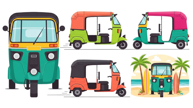 vector illustration of a three wheel 