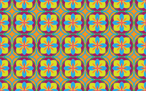Aztec ethnic background design vector with a seamless pattern. Traditional motifs are illustrated. Element of a seamless pattern template