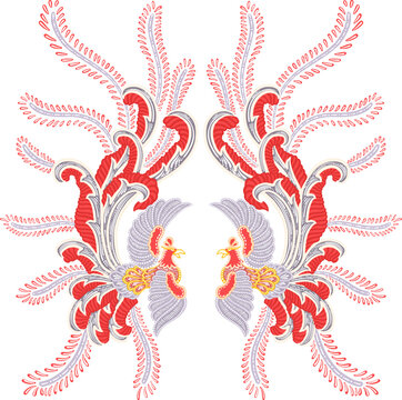 traditional batik phoenix vector from indonesia