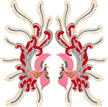 traditional batik phoenix vector from indonesia