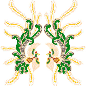 traditional batik phoenix vector from indonesia
