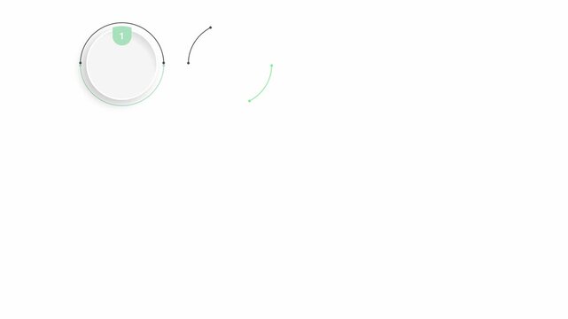 animated video of business infographics circle shape with multi color label on white background 12 steps  for workflow, presentation, 4k animation