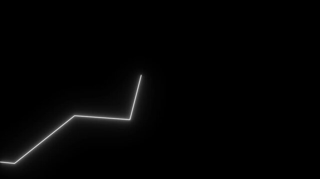 Market Recovery Concept. Successful growth trend line graph going Up. Animated Financial Growth Graph. Graph Depicting Financial Growth, Stock Market Boom, Business Success.