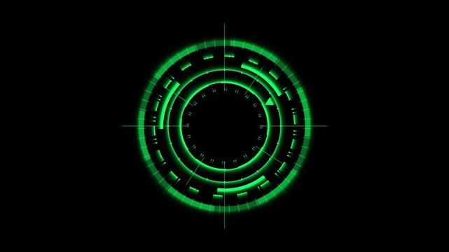 Futuristic Blue HUD Interface Circle Technology Background, Sci-Fi Digital Target Radar Screen, Neon Cyber Security UI Design, Abstract High Tech Data Visualization Ring, Virtual Dashboard Concept