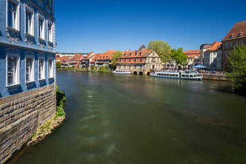 Naklejka premium Bamberg mit Blick auf die Regnitz an der kleinen Vendig