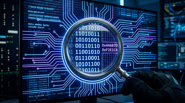 Digital clock display with glowing numbers on futuristic background illustration