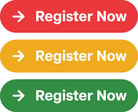 Register now button vector illustration with vibrant red yellow green colors for app website banner layout and call to action design