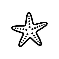 Obraz premium Starfish line art vector icon on white background