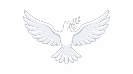 Obraz premium White dove with olive branch symbolizing peace and harmony