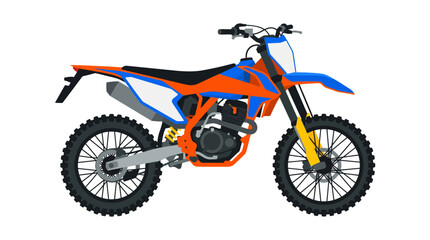 Fototapeta premium Colorful motocross dirt bike illustration with detailed design elements