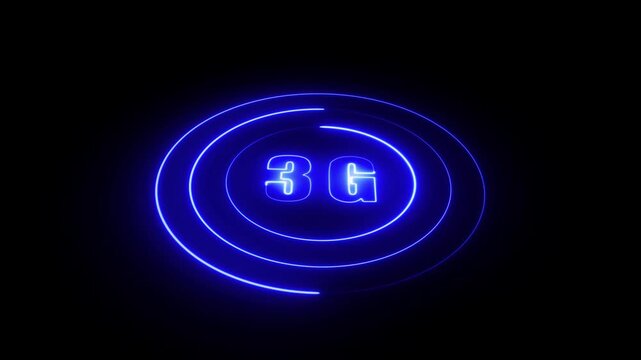 Neon circle line animation with 3G networking concept