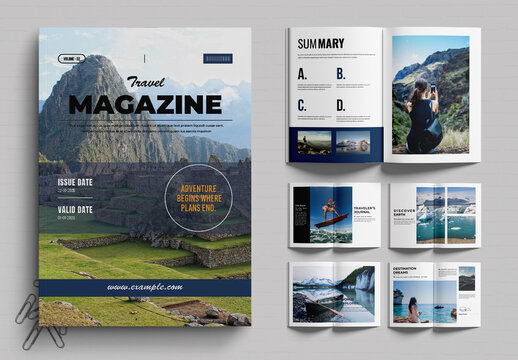 Adventure Travel Magazine Template Layout