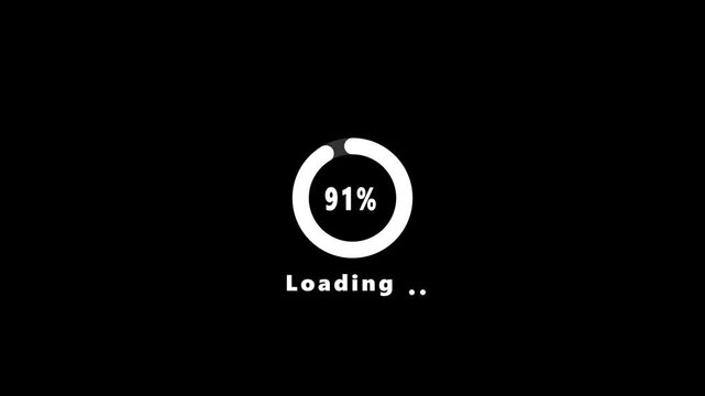 Circle loading bar icon animation on background concept