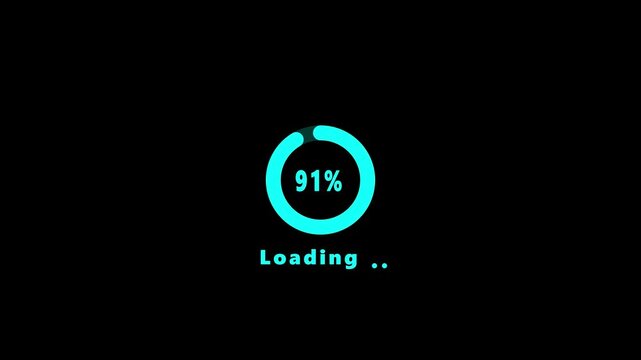 Circle loading bar icon animation on background concept