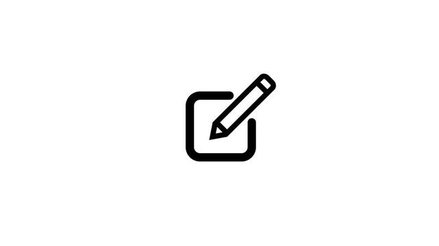 Edit icon, simple design edit icon animation isolated on white background