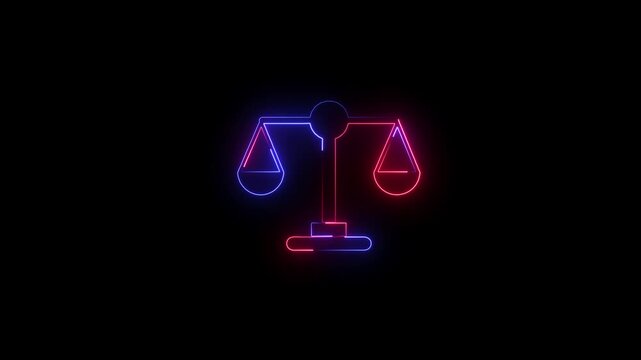 saber line scale icon vector 2D animation isolated on white background. scale symbol template. Scales of justice. Court of law symbol.