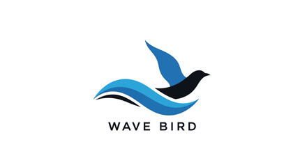 Obraz premium Wave Bird Logo - Freedom, Nature, Ocean, Flight, Abstract