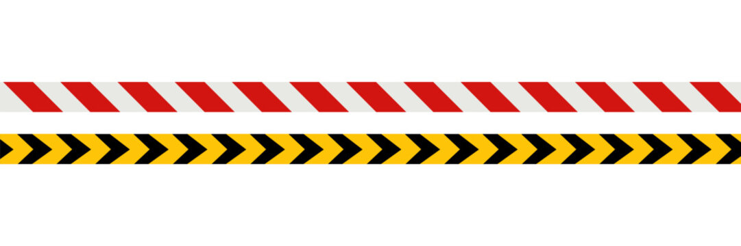 Set of taxi car marking stripes or caution tapes isolated on white background.