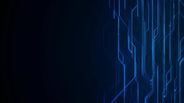 Futuristic blue circuit pattern on dark background