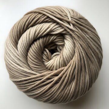 Ball of gray yarn with green threads