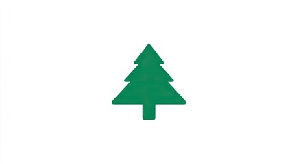 Obraz premium Stylized silhouette of a conical evergreen tree appears centered on a plain white background