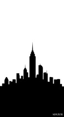 Fototapeta premium Minimalist City Skyline Silhouette Vector Illustration