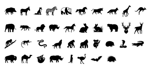 Ultimate Wild Animal Silhouette Bundle: 38 Black Wildlife Vector Illustrations © Ahmedbin
