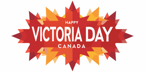 Victoria day canada greeting with maple leaf illustration © Juran